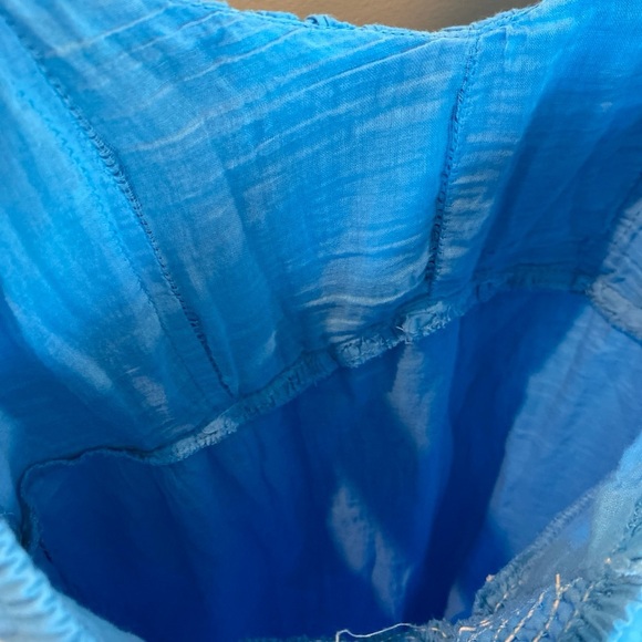 Sim & Sam Sleeveless Mini Dress 100% Cotton Ruffle Lined Size Small Blue - Picture 7 of 7
